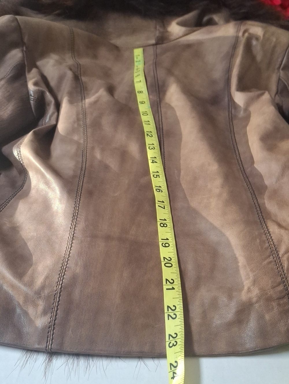 Vintage LeatherJacket Genuine Big Fur Collar Italy - Picture 8 of 16